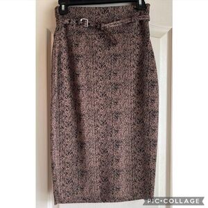 Belted pencil skirt midi